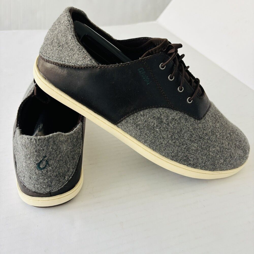 Olukai Nohea Moku Hulu Luxury Brown Gray Oxfords Shoes Size 10.5 Gorpcore
